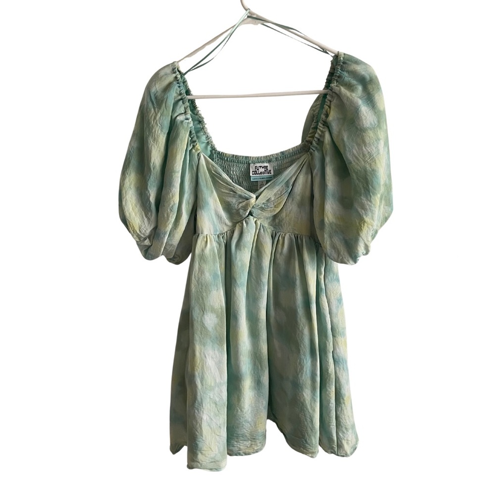 Green Patterned Mini Dress